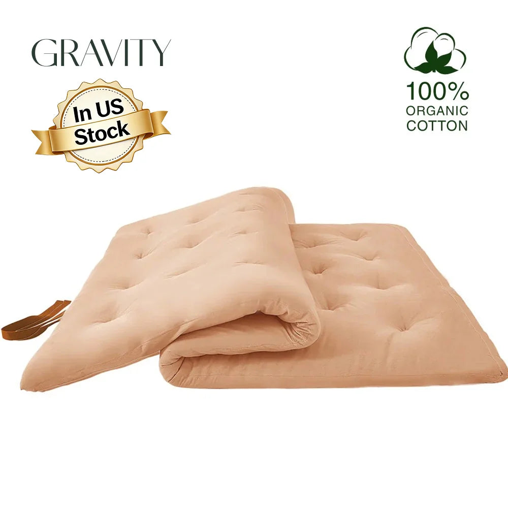 Surmatelas futon pliable ORI, 6 cm d'épaisseur, housse en coton