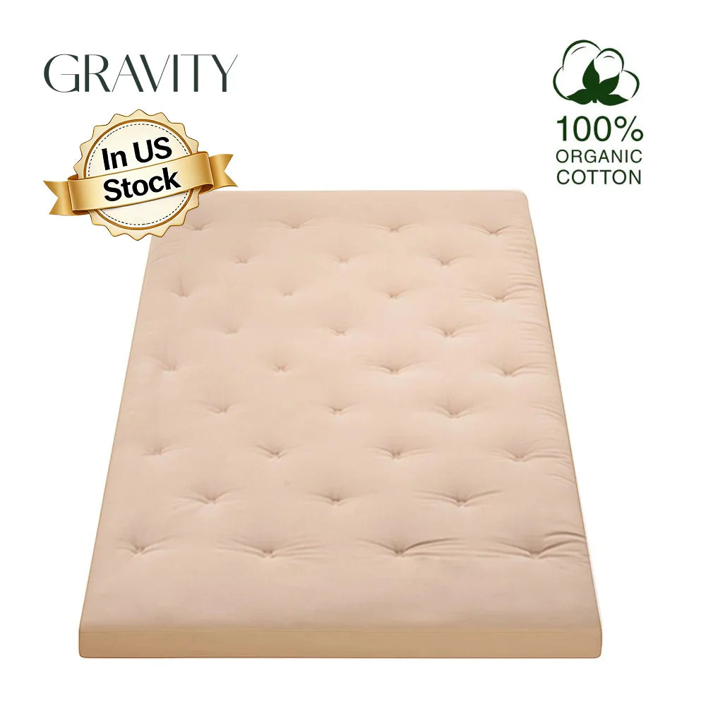 Matelas futon japonais pliable HANA, 10 cm d'épaisseur, coloris vifs