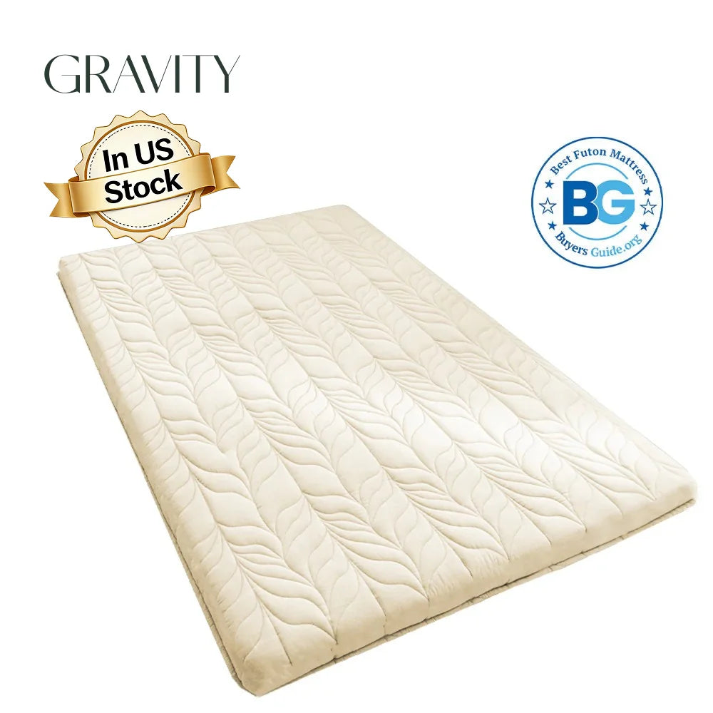 Matelas futon japonais pliable SHIKI, 10 cm d'épaisseur, housse en coton