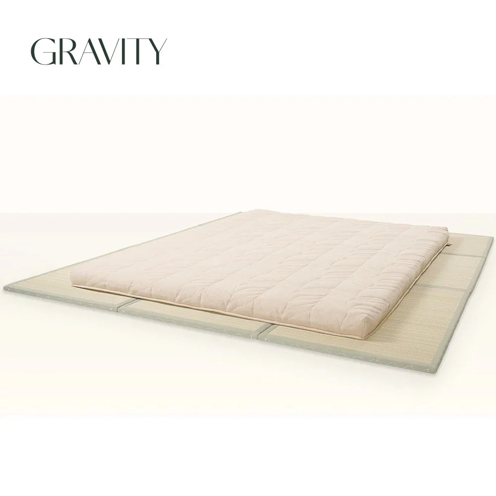 Matelas futon japonais pliable SHIKI, 10 cm d'épaisseur, housse en coton