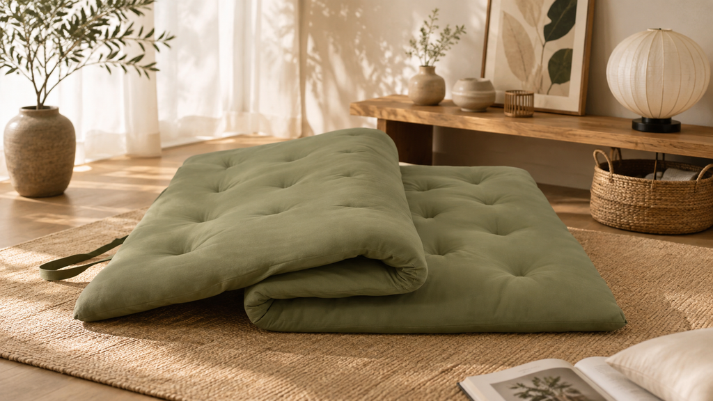 2.5inches Cotton Roll up Japanese Floor Tatami Foldable Mattress Topper Futon Mattress for Sleeping