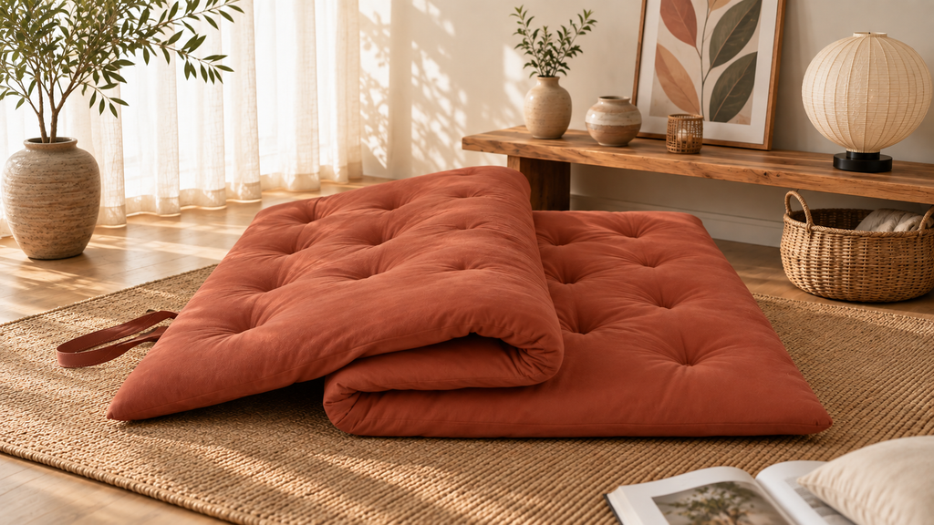 2.5inches Cotton Roll up Japanese Floor Tatami Foldable Mattress Topper Futon Mattress for Sleeping