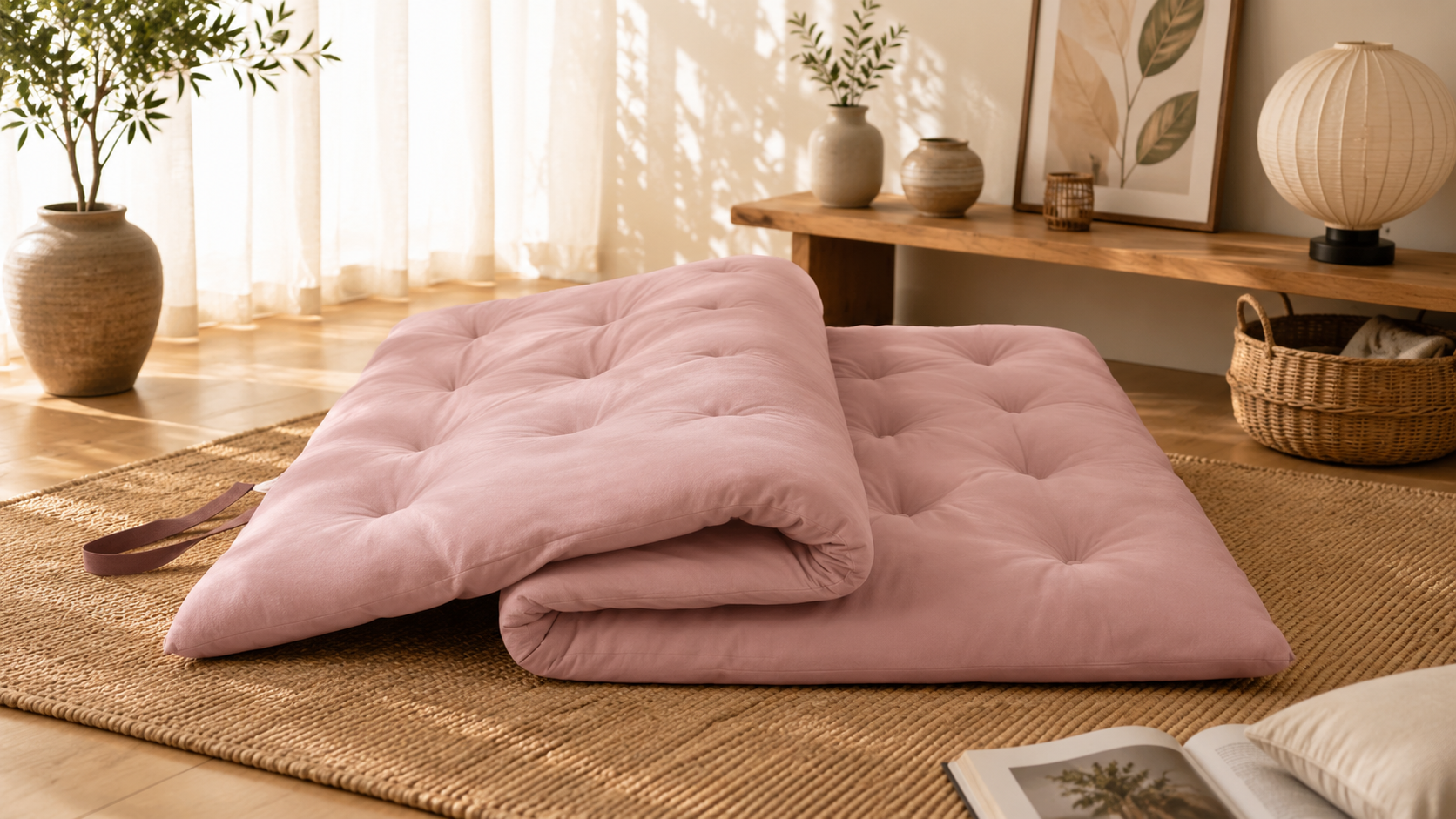 2.5inches Cotton Roll up Japanese Floor Tatami Foldable Mattress Topper Futon Mattress for Sleeping