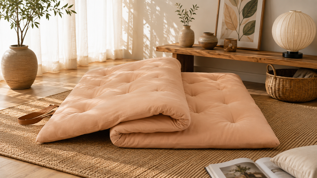 2.5inches Cotton Roll up Japanese Floor Tatami Foldable Mattress Topper Futon Mattress for Sleeping
