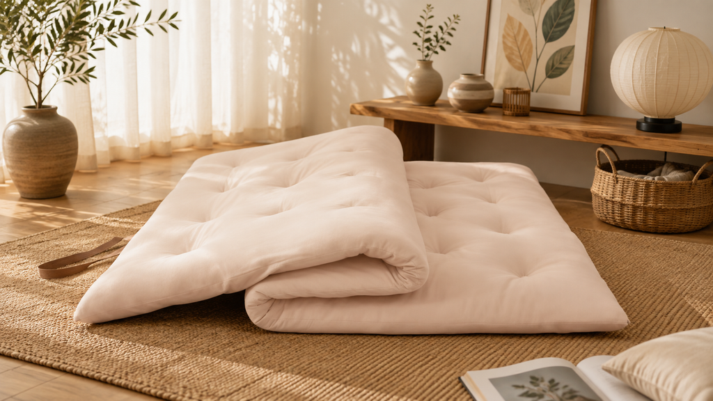 2.5inches Cotton Roll up Japanese Floor Tatami Foldable Mattress Topper Futon Mattress for Sleeping